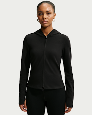  ブラック ジャージL SLIM KNIT TT　O5824 Nike Sportswear Chill Knit Women's Slim Long-Sleeve Full-Zip Top
